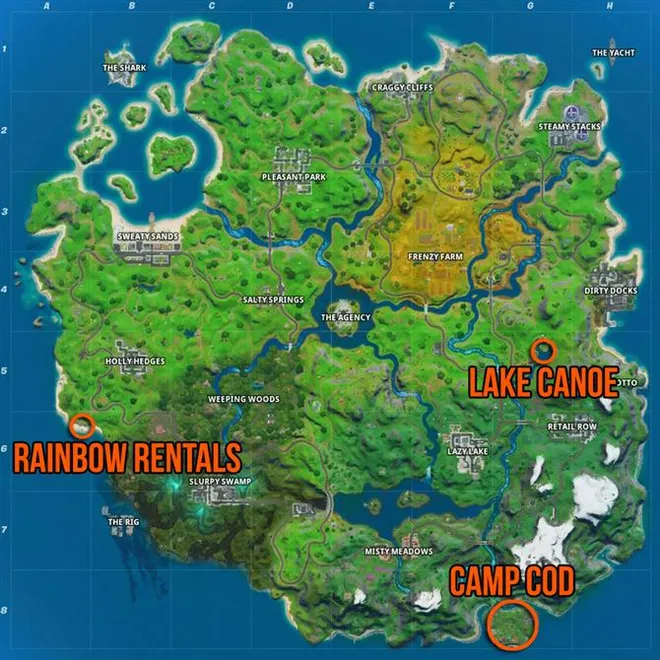Fortnite Lake Canoe, Camp Cod und Rainbow Rentals: Wo kann man überhaupt tanzen?