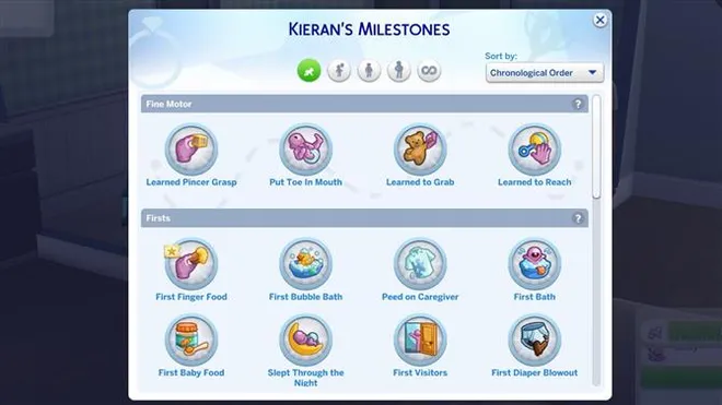 Όλα τα Sims 4 καλλιεργούν μαζί τα βρεφικά ορόσημα, από τα πρώτα γέλια έως τα δάχτυλα