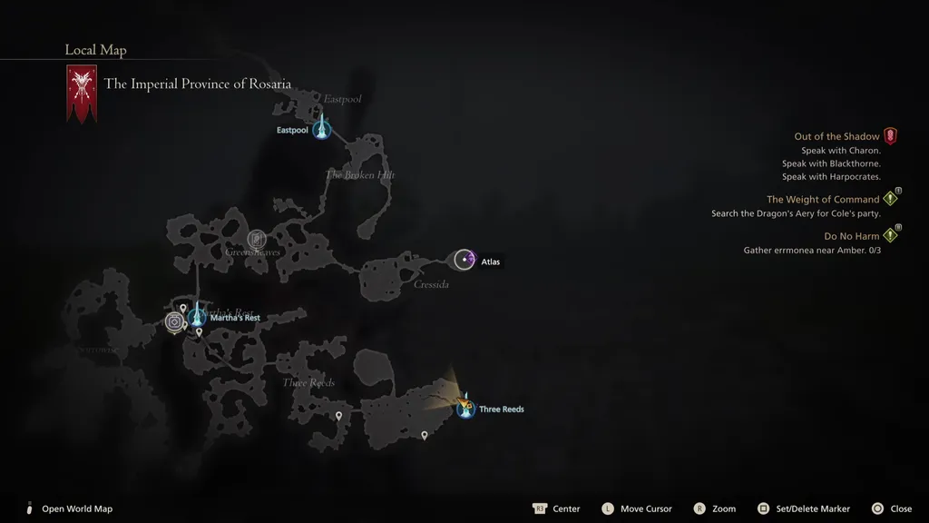Kartplassering av Breaker of Worlds jakttavlemål i Final Fantasy 16