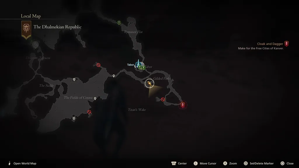 Kartplassering av The Pack jaktbrettmål i Final Fantasy 16