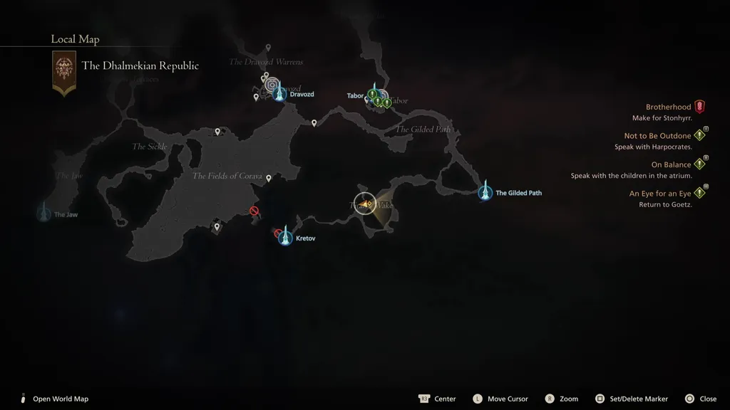 Kartplassering av Usher to the Underworld jaktbrettmål i Final Fantasy 16