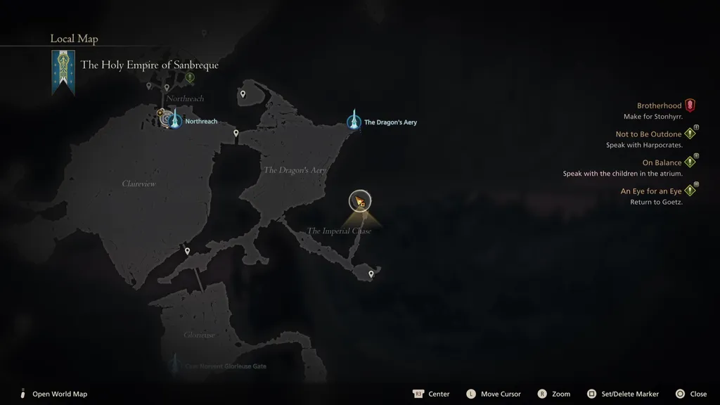 Kartplassering av Blood Moon jaktbrettmål i Final Fantasy 16