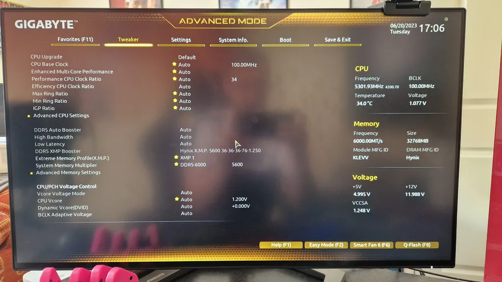 Gigabyte BIOS menü tweaker