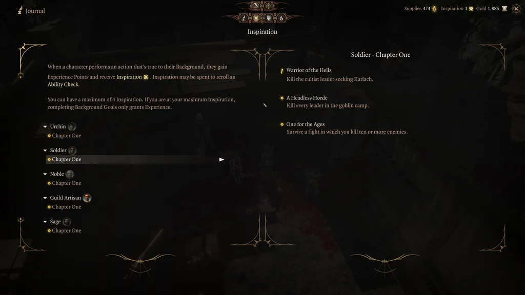 Tagebuch der Inspiration in Baldur&rsquo;s Gate 3