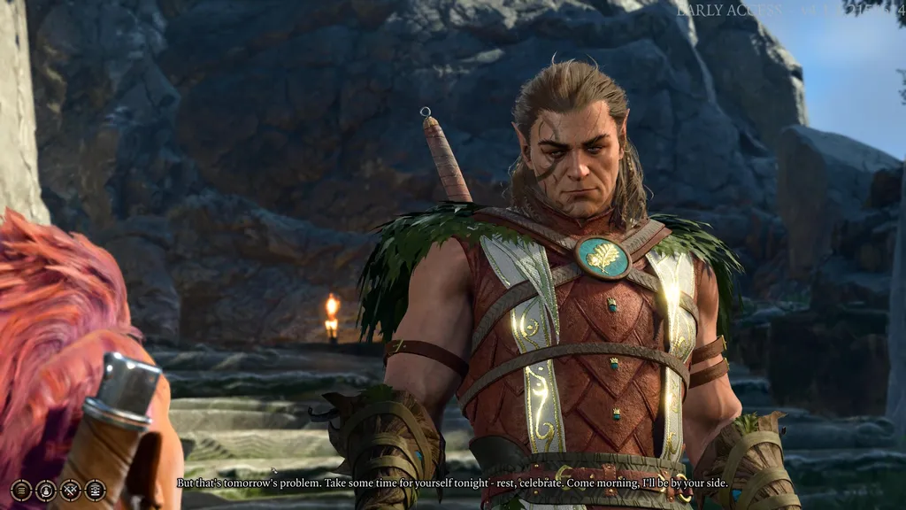 En gnom snakker med Halsin i druidelunden i Baldur&rsquo;s Gate 3.