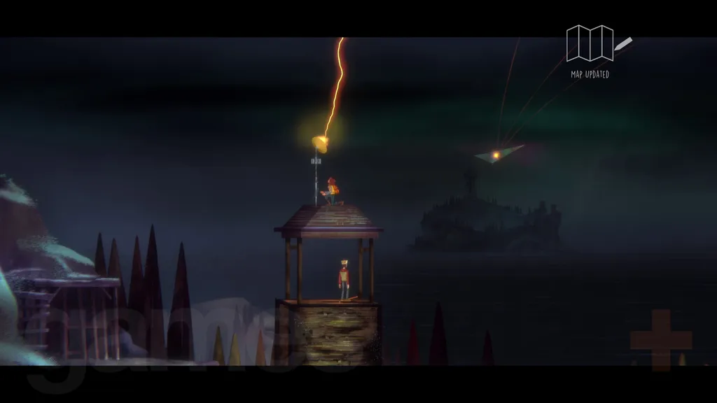 Oxenfree 2 Tapte signaler Riley plasserer sender ved Garland kirke