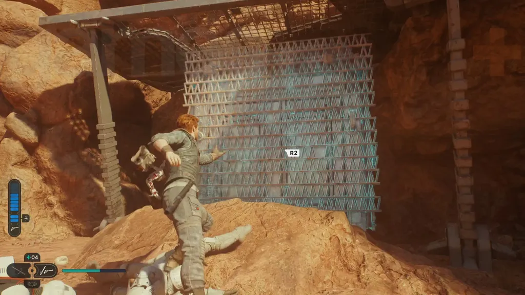 Star Wars Jedi Survivor Jedha walkthrough Kraftskyvende metallblokk