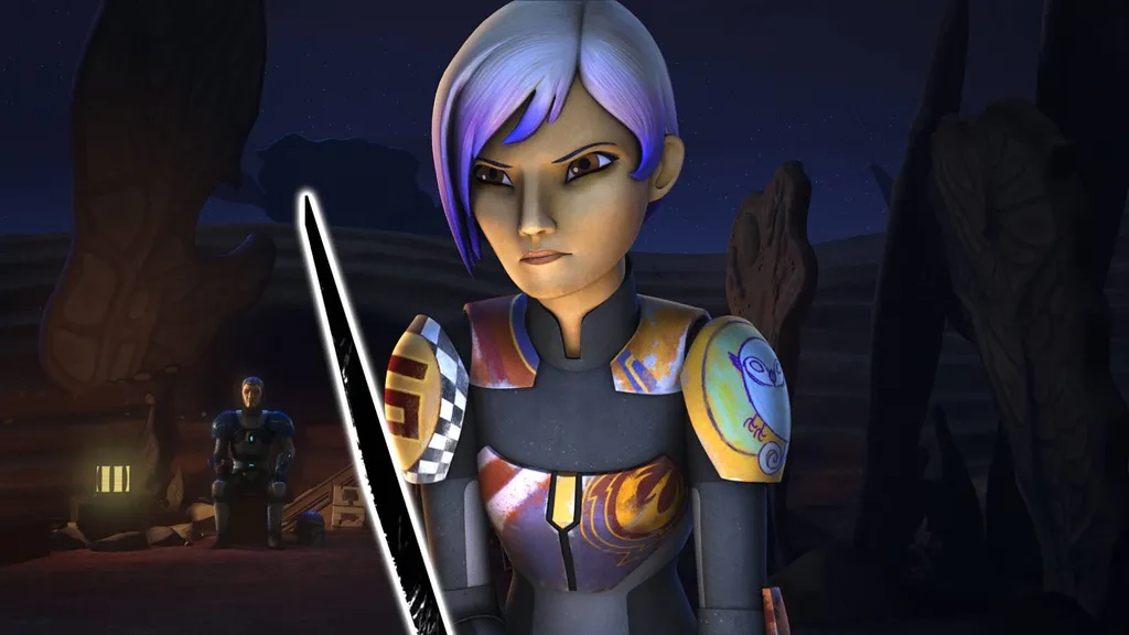 Sabine med Darksaber i Star Wars Rebels
