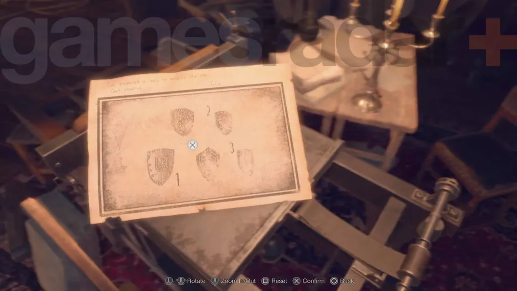 Resident Evil 4 skjoldpuslespill med separate veier