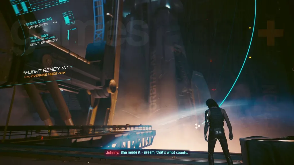 Cyberpunk 2077 Phantom Liberty endings Johnny Silverhand sieht Songbirds Rakete explodieren