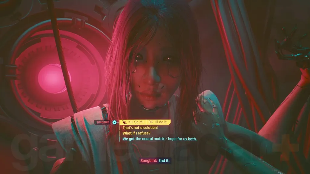 Cyberpunk 2077 Phantom Liberty avslutninger drepe So Mi alternativ i Cynosure bunkerkjerne
