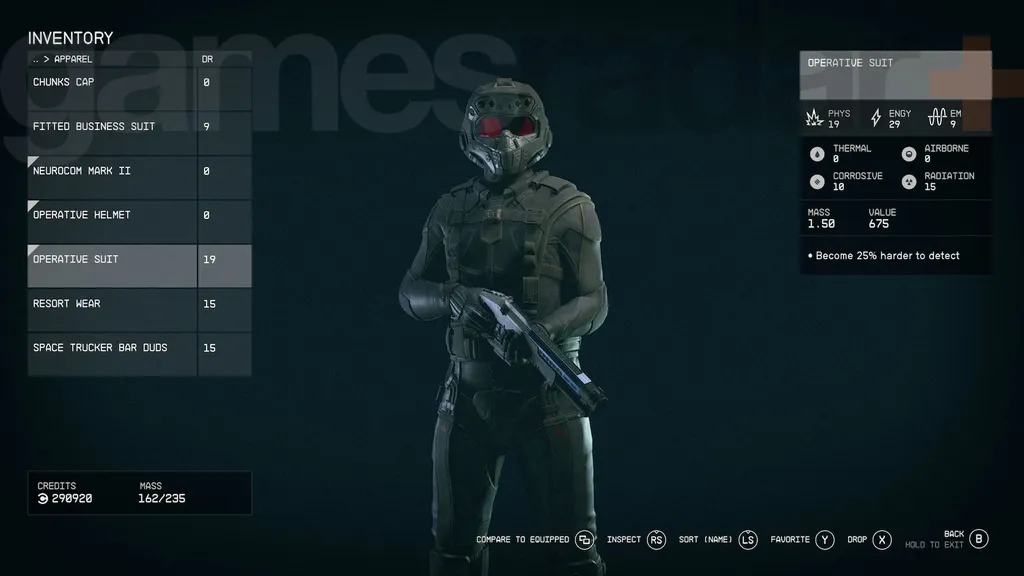 Gjennomgang av hvordan du utstyrer operatøroppdraget for Starfield Sabotage-oppdraget i smug