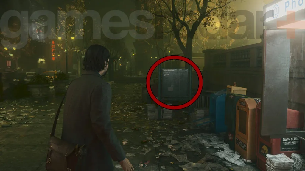 Alan Wake 2 Dark Place kartplassering