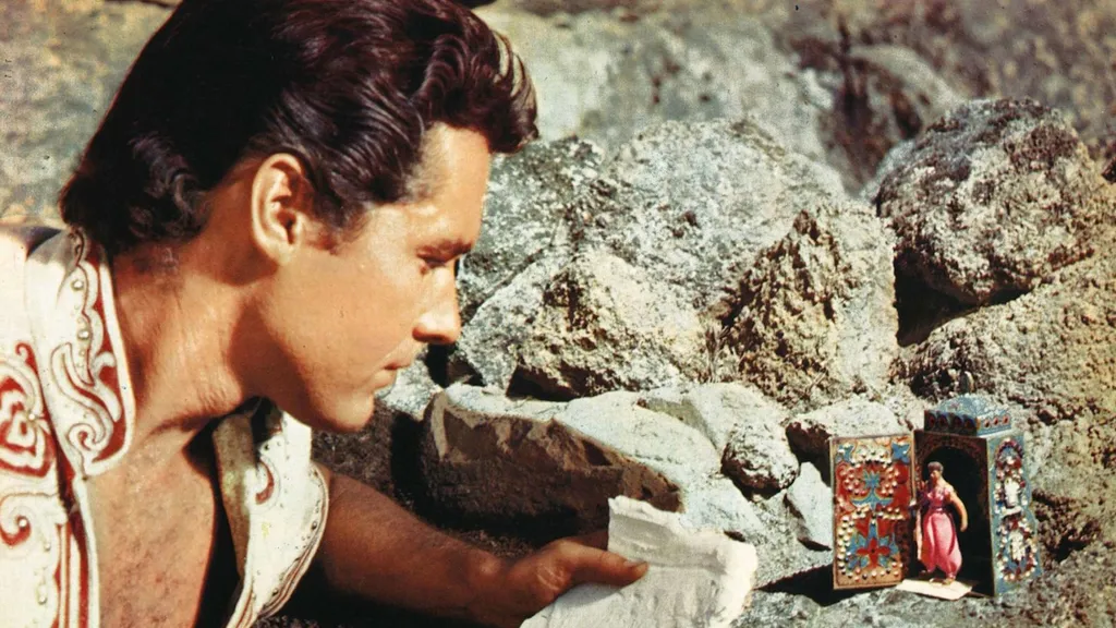 Szindbád találkozik egy zsugorított hercegnővel A Szindbád hetedik utazása című filmben.