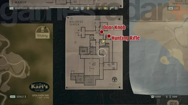 Alan Wake 2 Dørknap og jagtgevær lokation