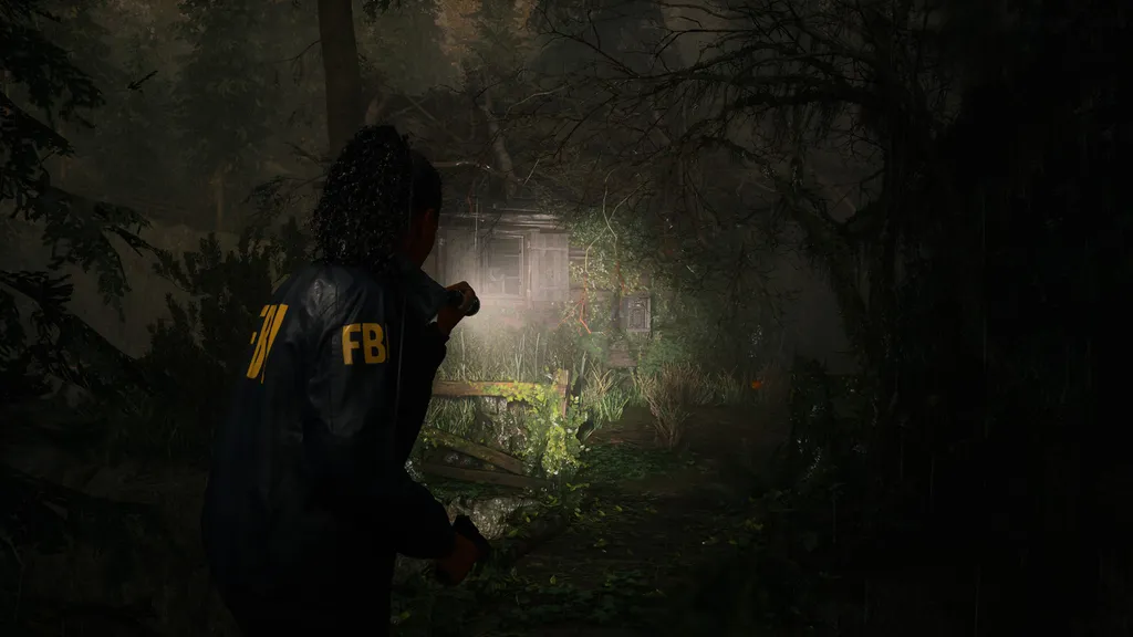 Skjermbilde fra en gjennomgang av Alan Wake 2