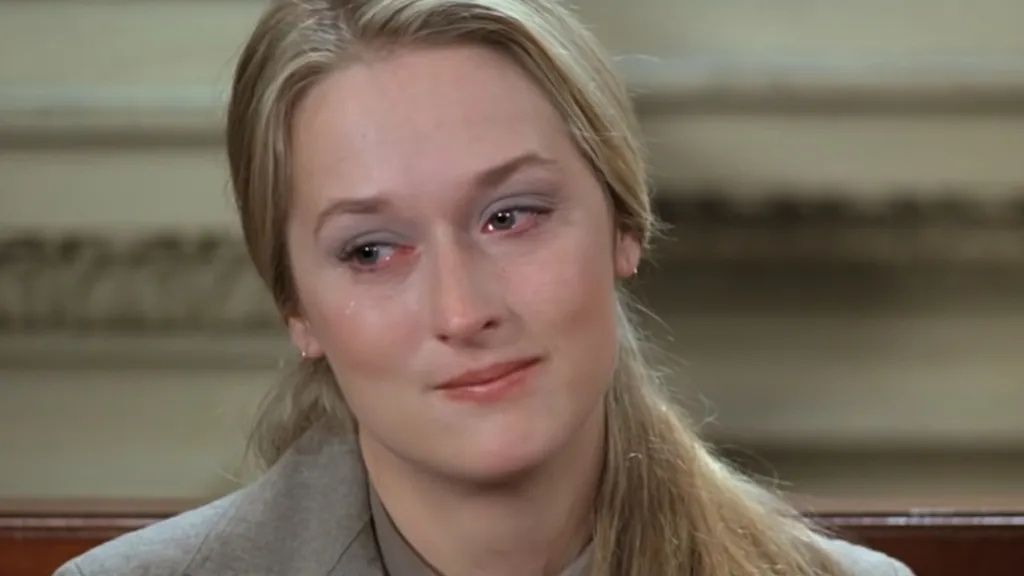 Meryl Streep sír a bíróságon a Kramer kontra Kramer című film végén.