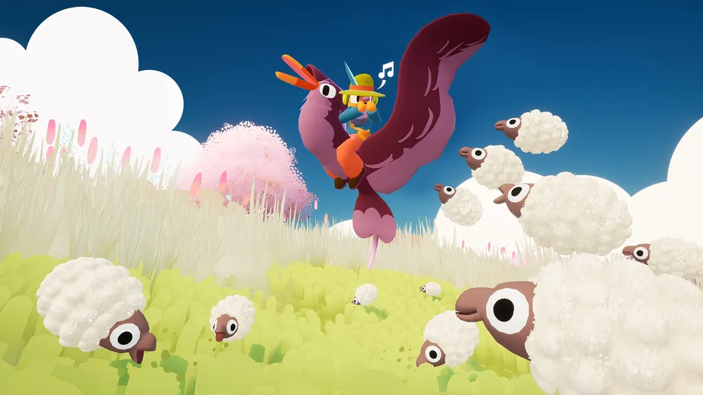 Flock screenshot, melyen színes madarakat gyűjtenek össze