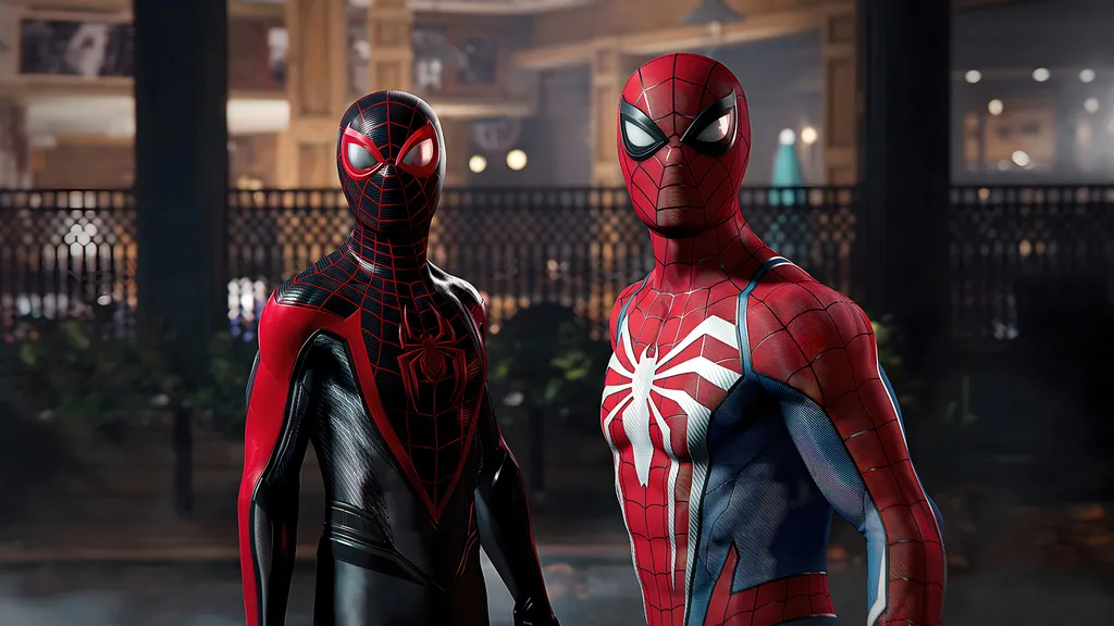 Marvel’s Spider-Man 2-Screenshot zeigt Peter und Miles in Anzügen