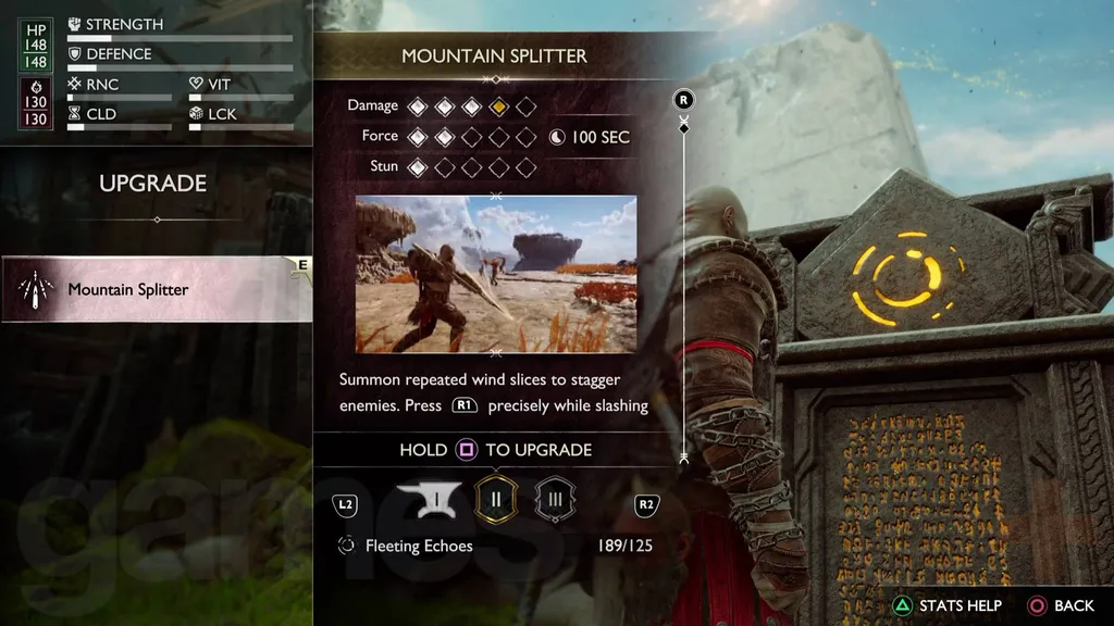 God of War Ragnarok Valhalla mód múló visszhangok elköltése fejlesztésekre
