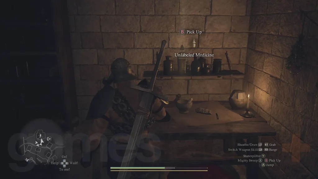 Dragon&rsquo;s Dogma 2 Saint of the Slums kjellerens sykerom oppbevarer umerkede medisiner