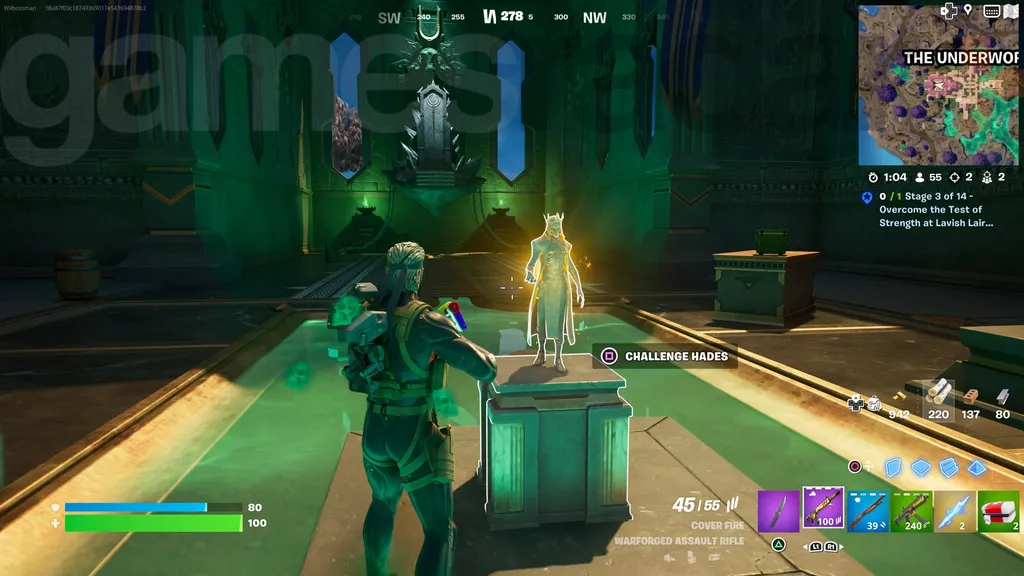 Hádész kihívása az istenek Fortnite-aspektusáért