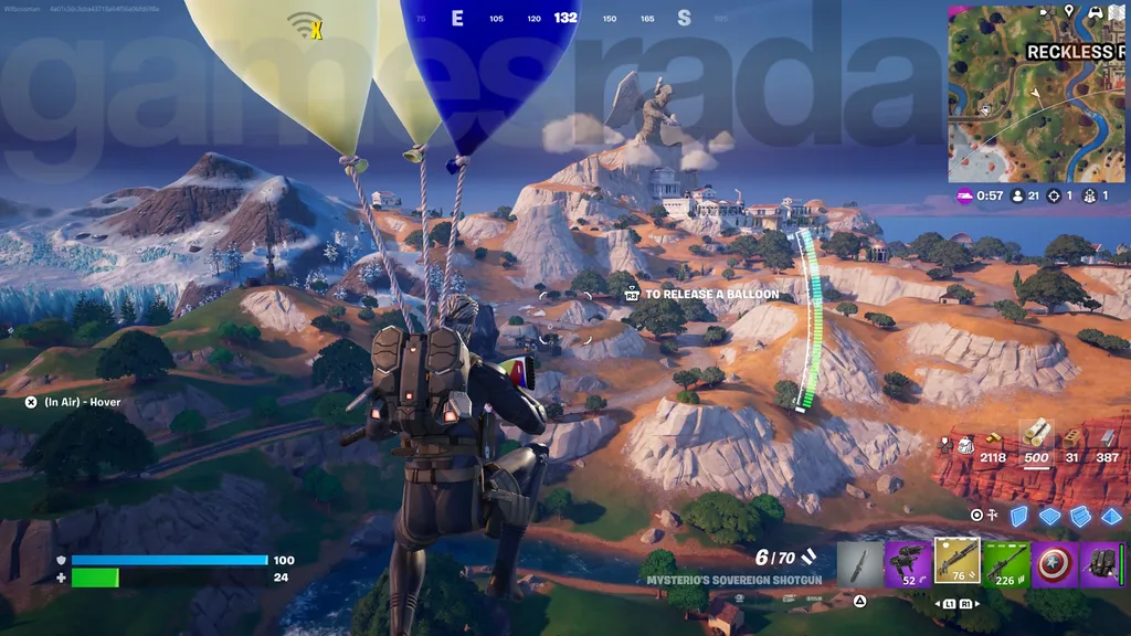 Fortnite Doğum Günü Madalyonlarındaki balonları kullanma