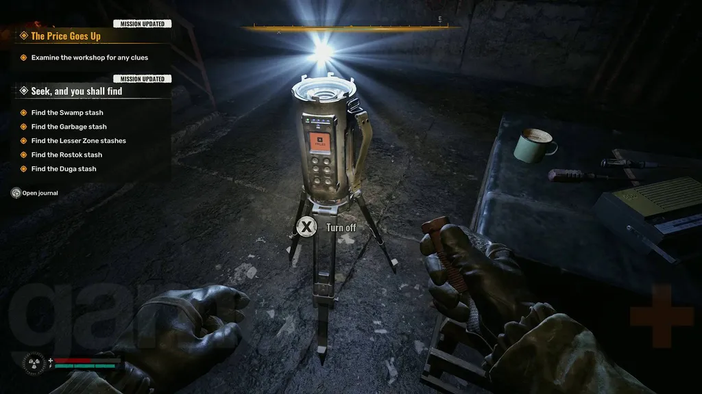 Stalker 2 Heart of Chornobyl szkenner kikapcsolása a dióda műhelyében