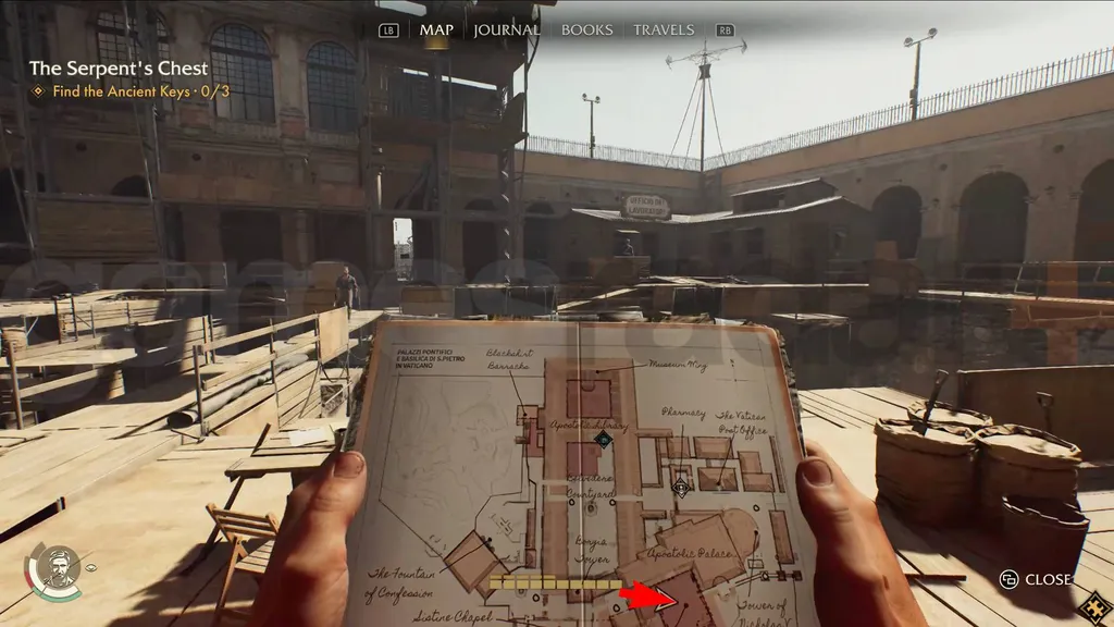 Indiana Jones Vatikanets slangekiste nøkkel start