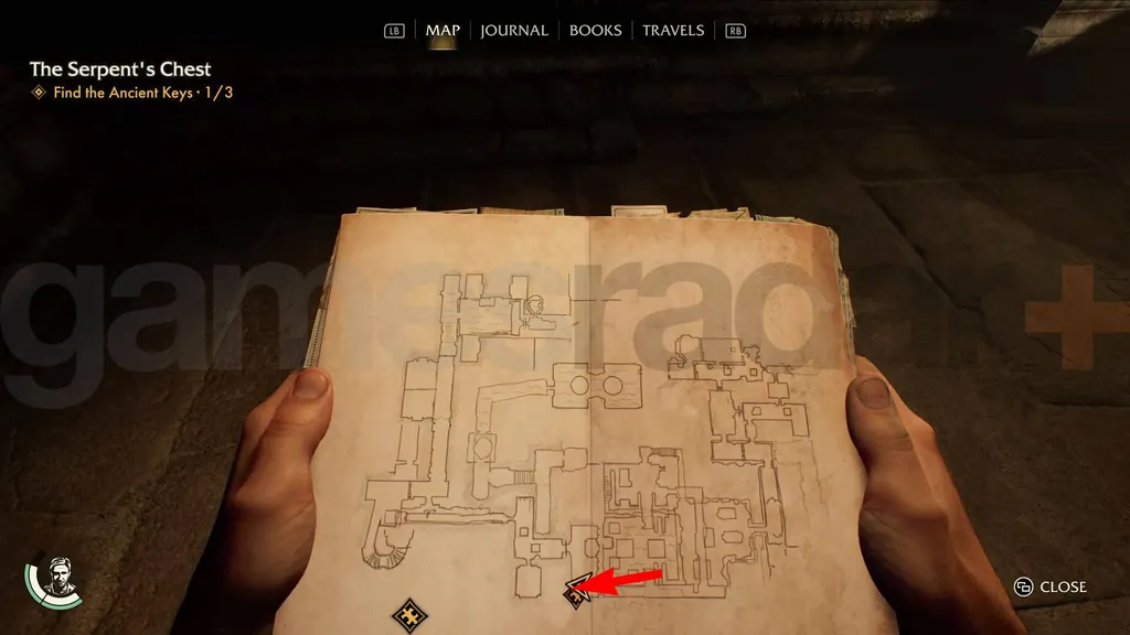 Indiana Jones Vatikanets slangekiste nøkkelplassering